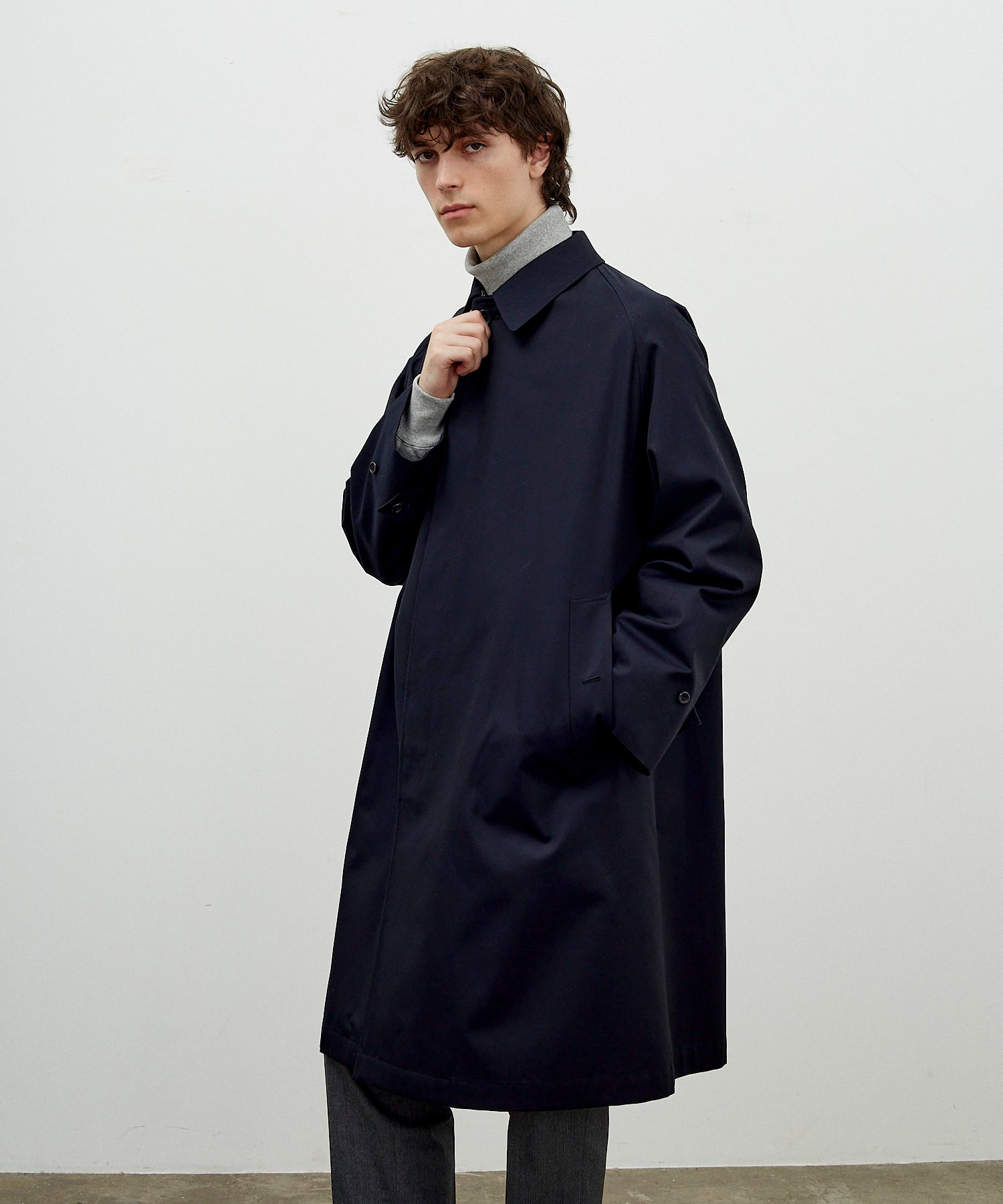SINGLE RAGLAN COAT 1 / GABARDINE NAVY – ANATOMICA OFFICIAL ONLINE