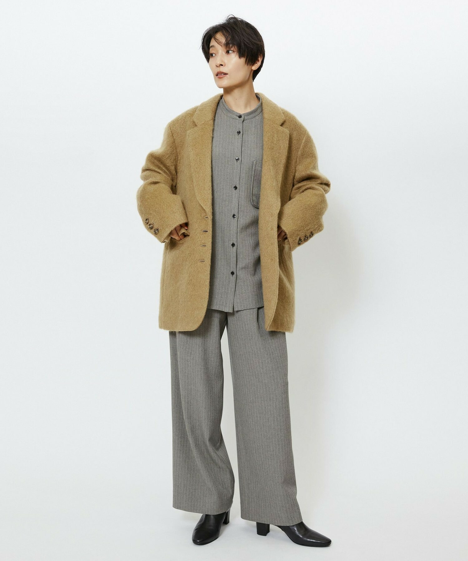 Lサイズ】feerique モヘアシャギーテーラードコート｜BIGI online
