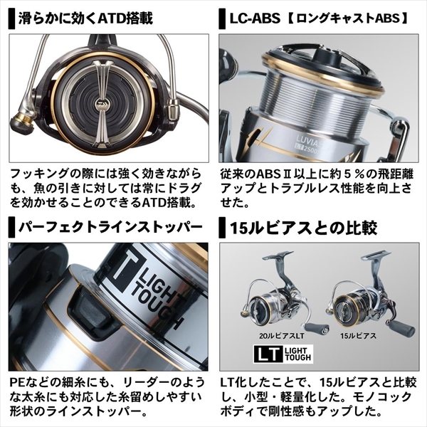 ダイワ スピニングリール ルビアス FC LT2500S 2020年モデル(FC