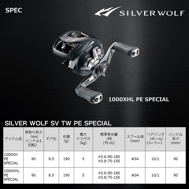 ダイワ ベイトリール シルバーウルフ SV TW 1000XH PE スペシャル(右