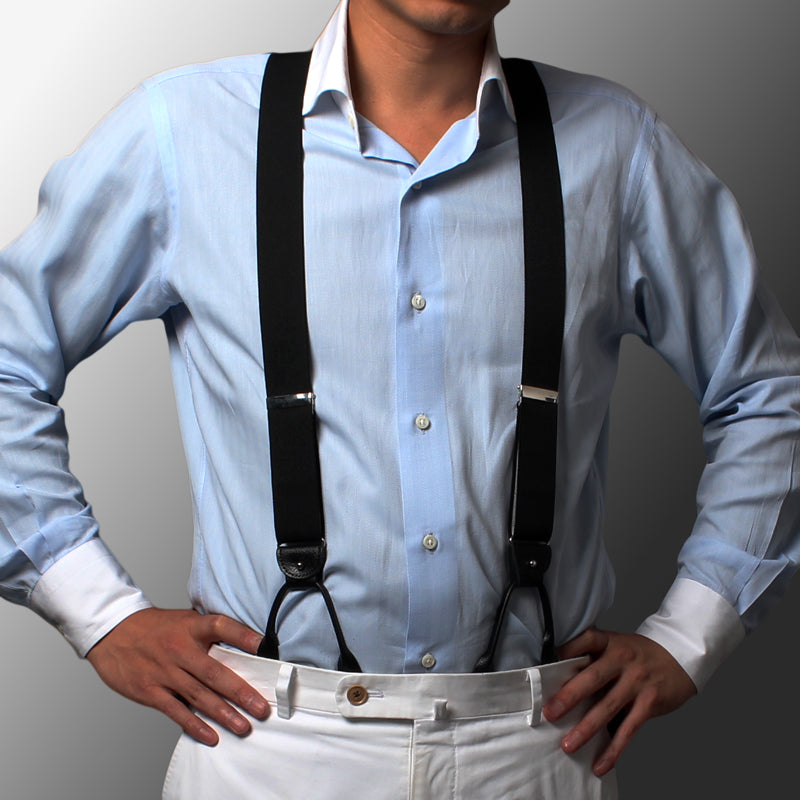 ALBERT THURSTON（アルバートサーストン） サスペンダー 黒 無地 2way