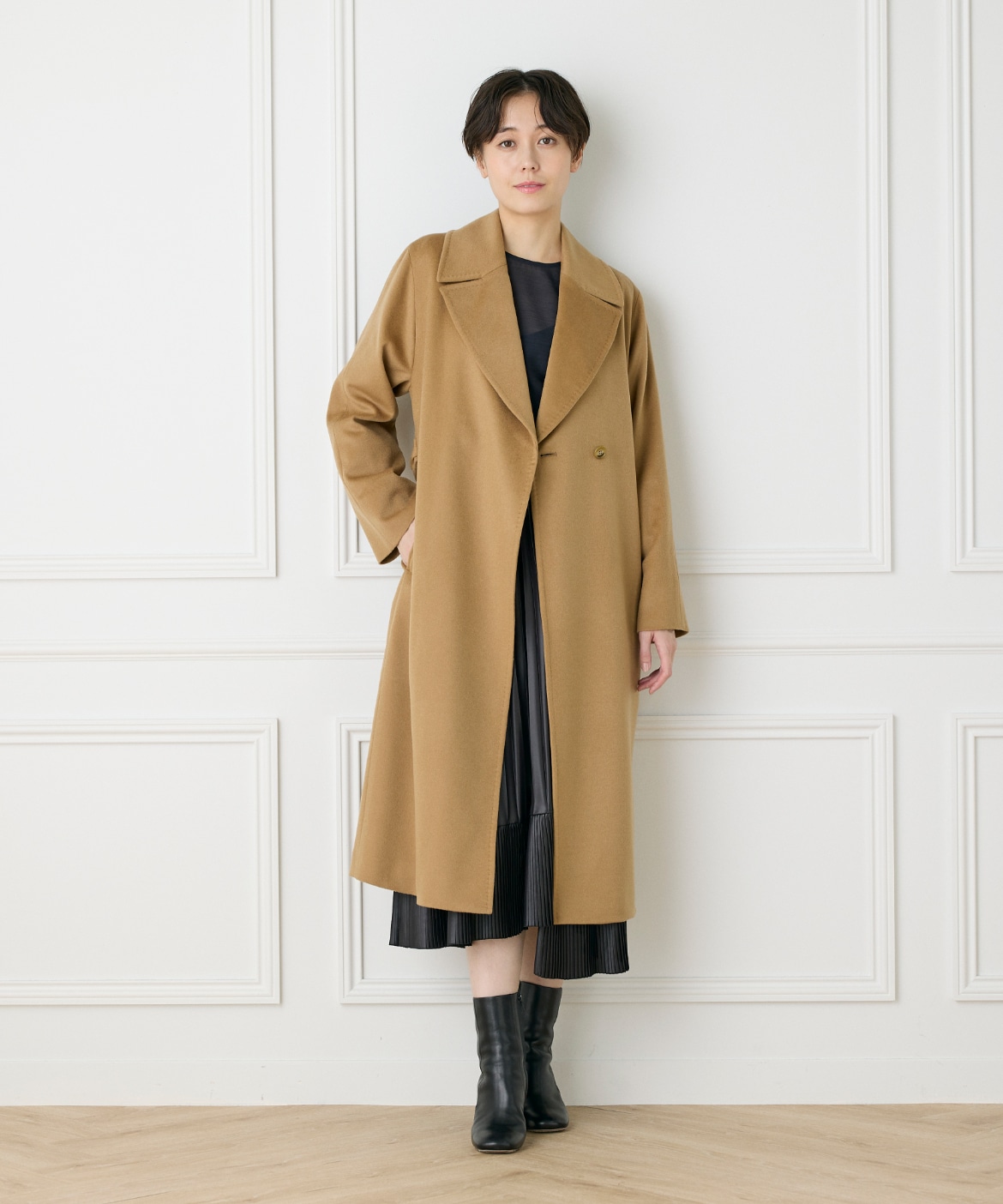 WEB限定》カシミヤ100%ラップコート｜INED（イネド）｜フランドル