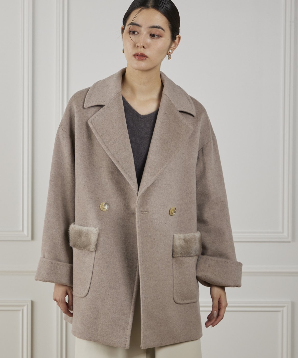 LENOCHI ミンクファーポケットミドルコート｜SUPERIOR CLOSET（スペー