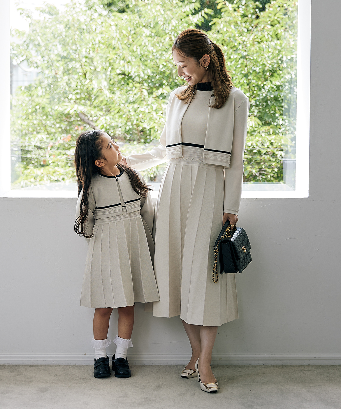 M Maglie le cassetto fiorelino》バイカラーニットワンピース《Kids