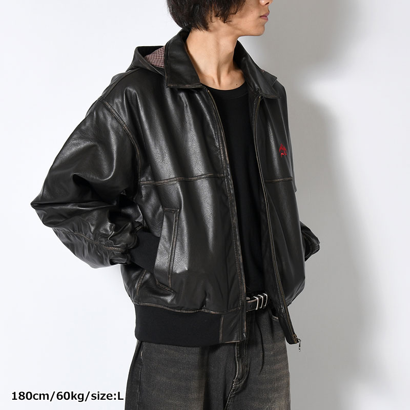 PU LEATHER JACKET -2.COLOR- | IN ONLINE STORE