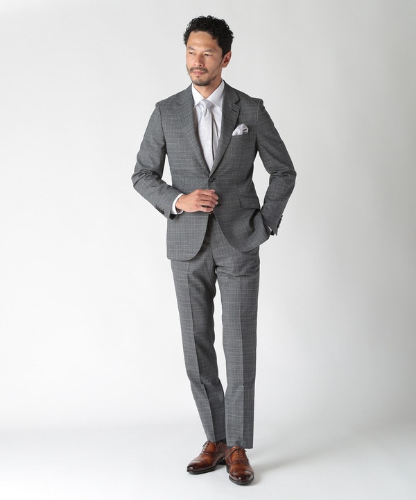 ウールメランジグレンチェックスーツ＜セットアップ＞｜メンズ