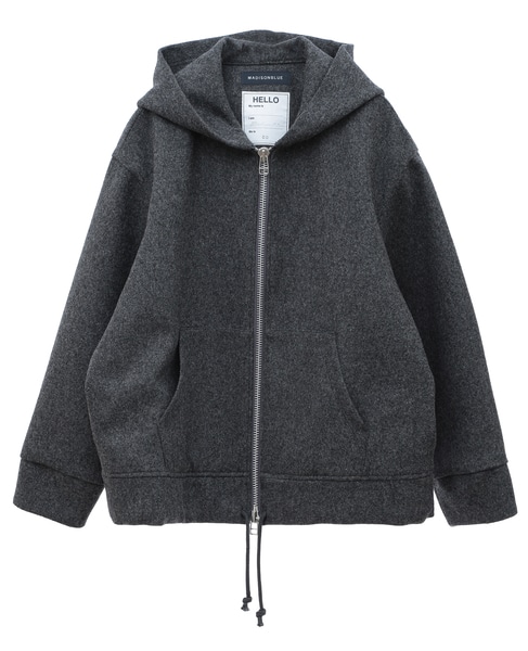 MADISONBLUE / マディソンブルー】OVERSIZE HOODIE MELTON｜martinique