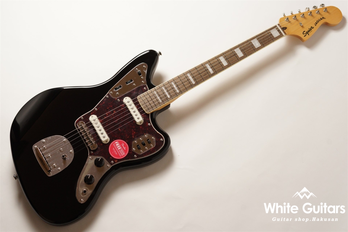 Squier by Fender Classic Vibe '70s Jaguar - Black | White Guitars