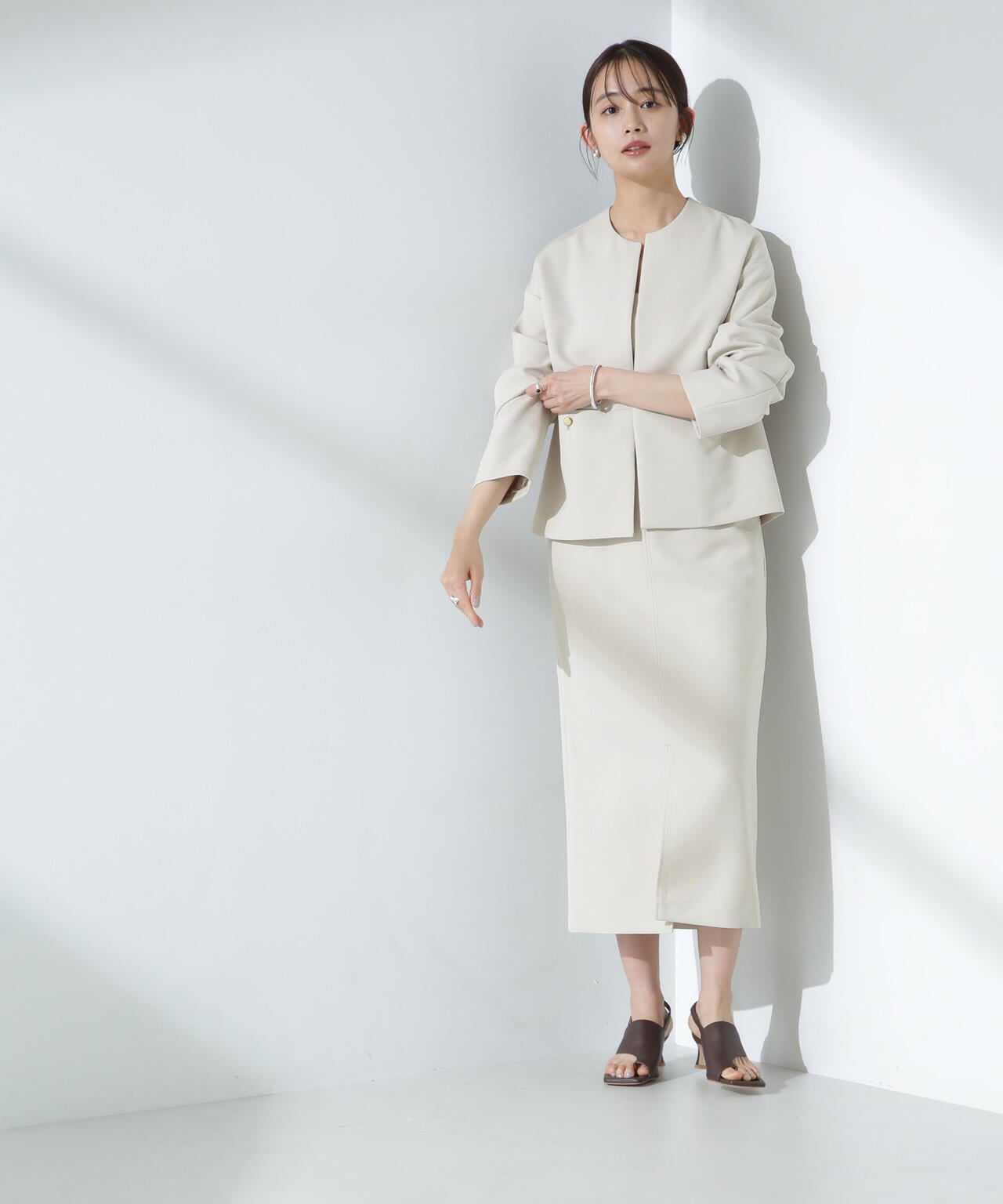 デイリー ファンクション ノーカラー ジャケット ( セットアップ 可)