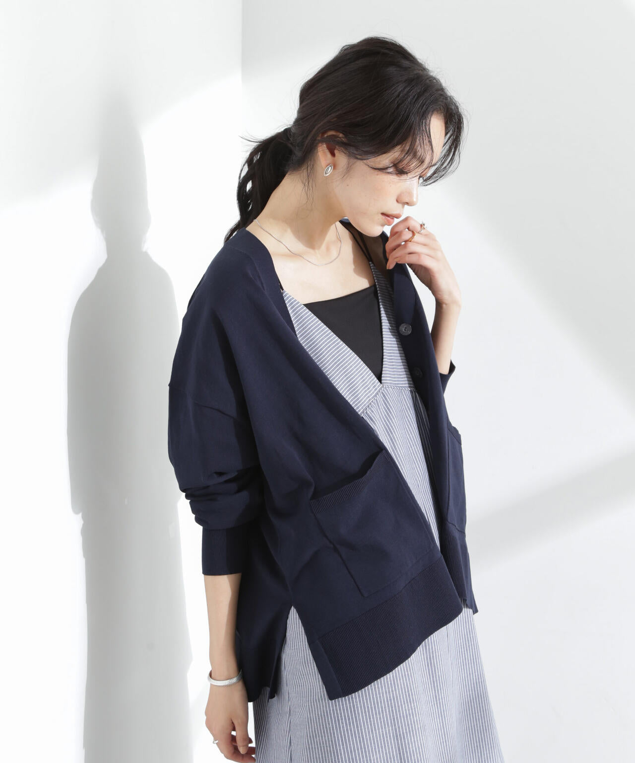 TEKNICO GIZAコットン オーバー カーディガン