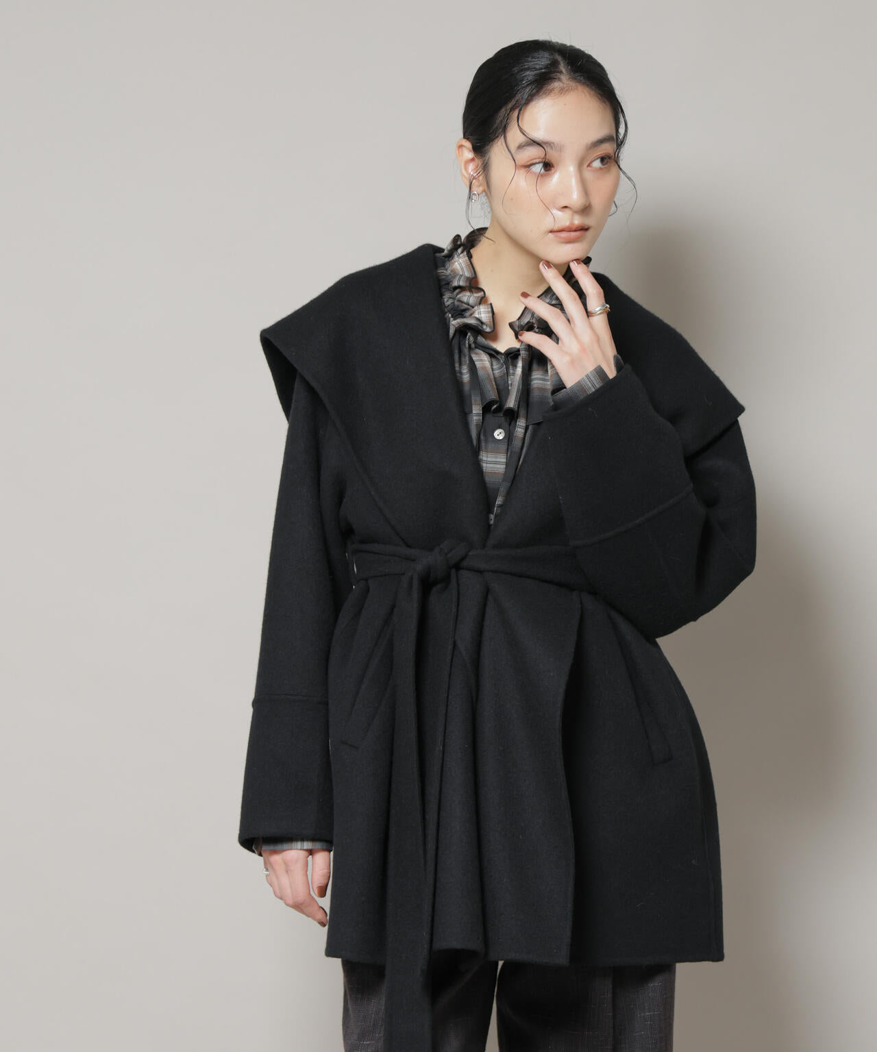 SUPER110blend リバー ショール ミディコート