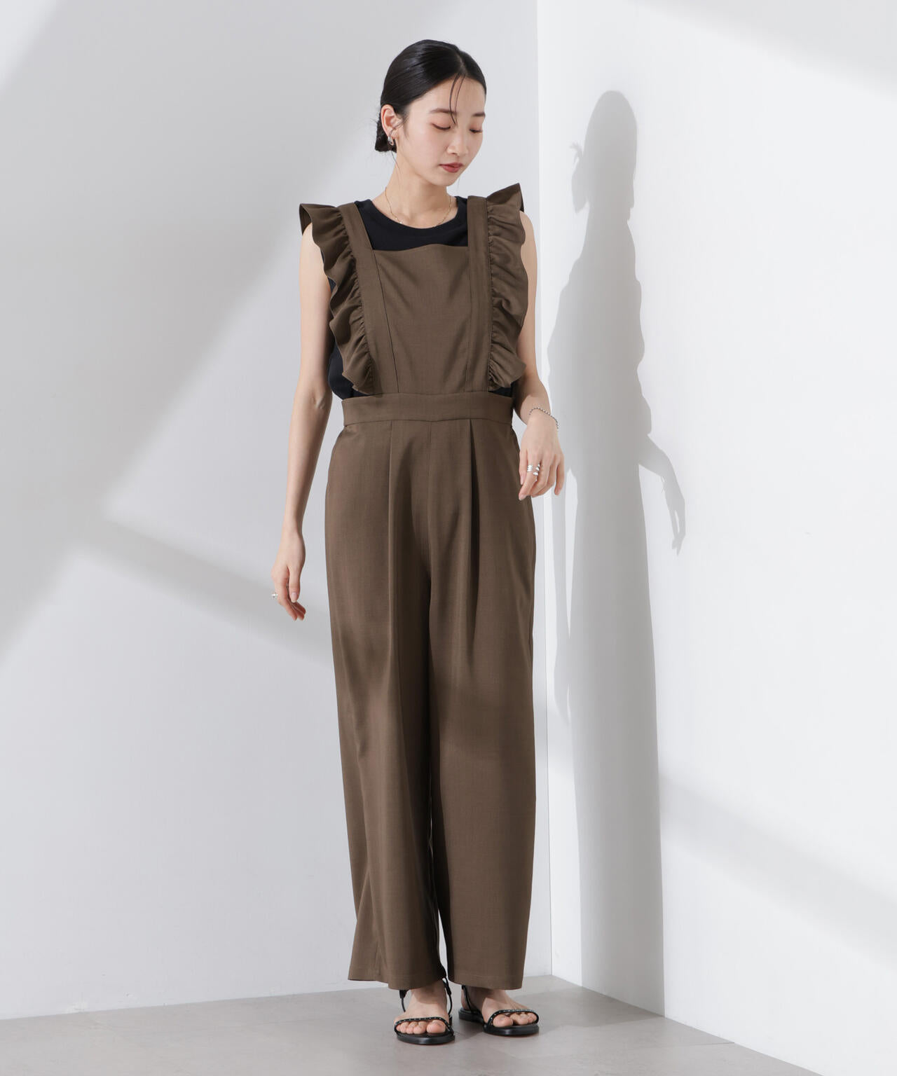 フリルスリーブ オールインワン