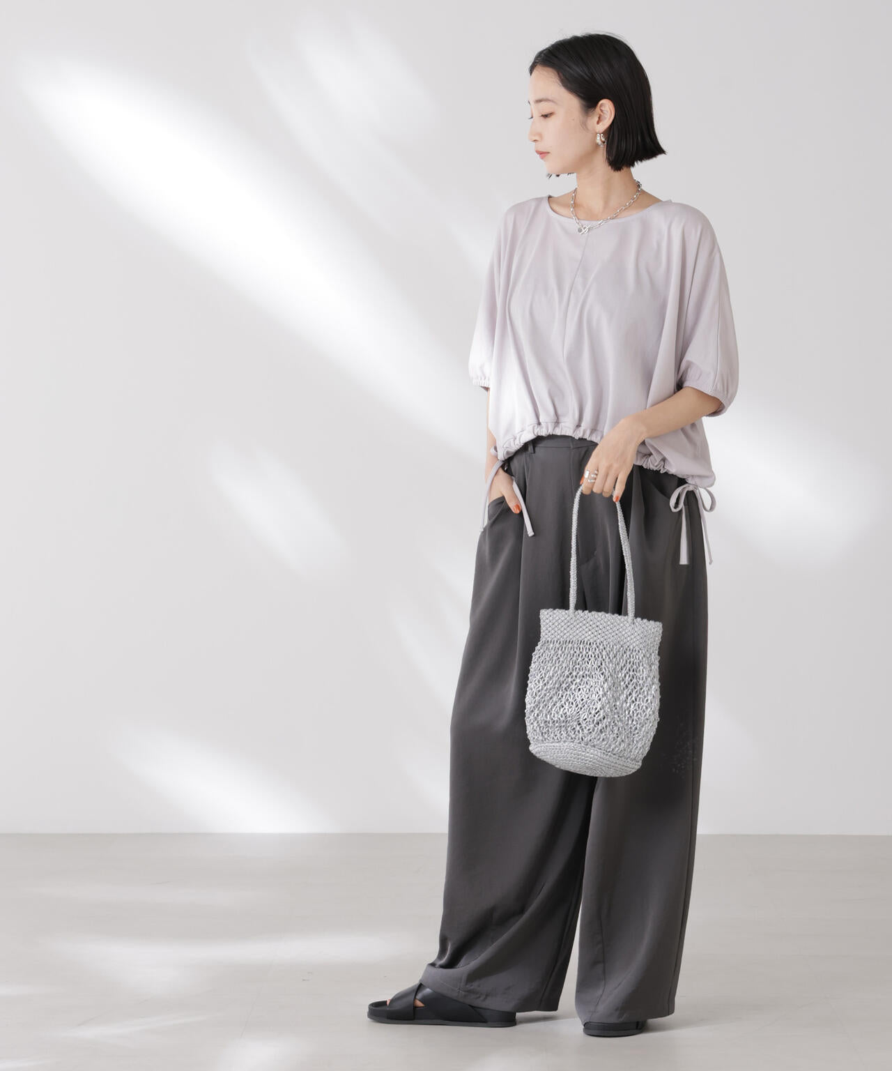 吸水速乾 抗菌 防臭 クロップド ドロスト トップス