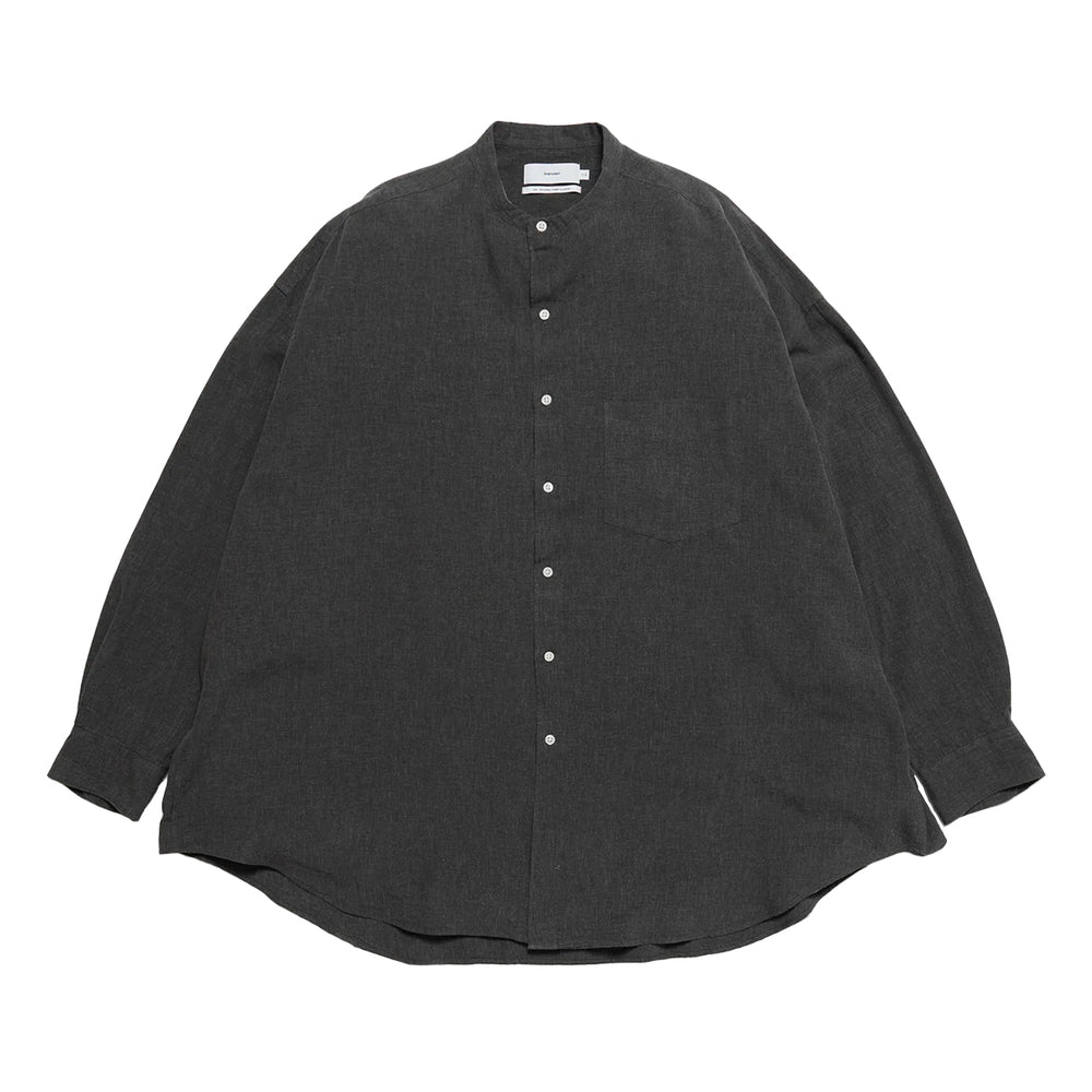 LINEN CUPRO L/S OVERSIZED BAND COLLAR SHIRT – OBLIGE