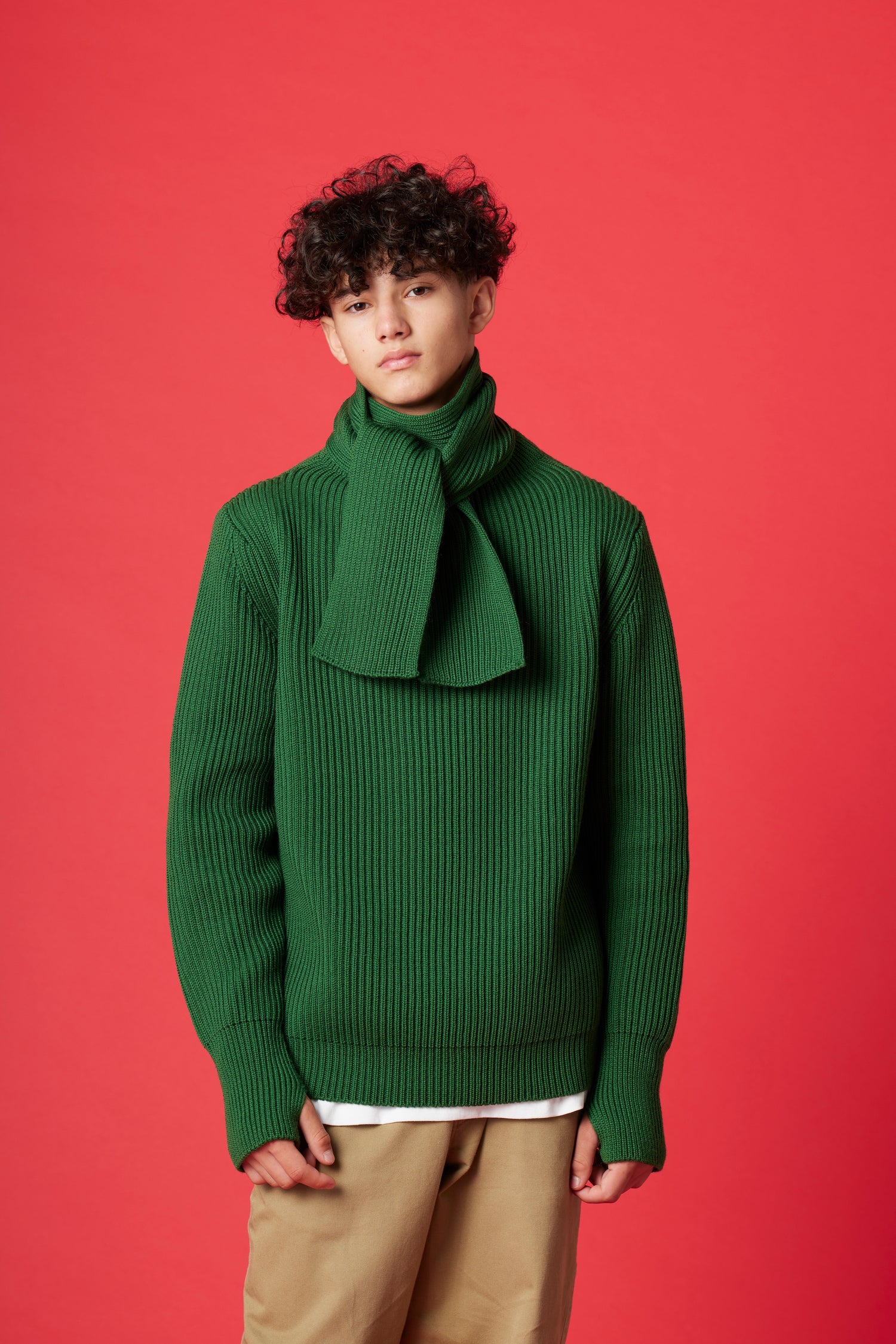 数量限定・10月末 - 11月半ばお届け予定] Short Scarf (POPEYE GREEN