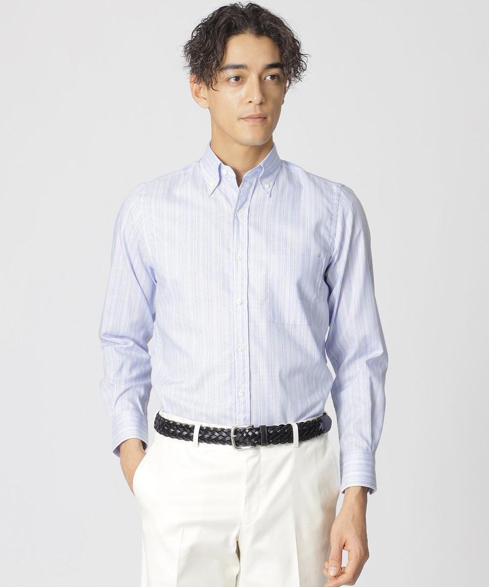 オルタネイトストライプ ボタンダウンオックスフォードシャツ(トップス