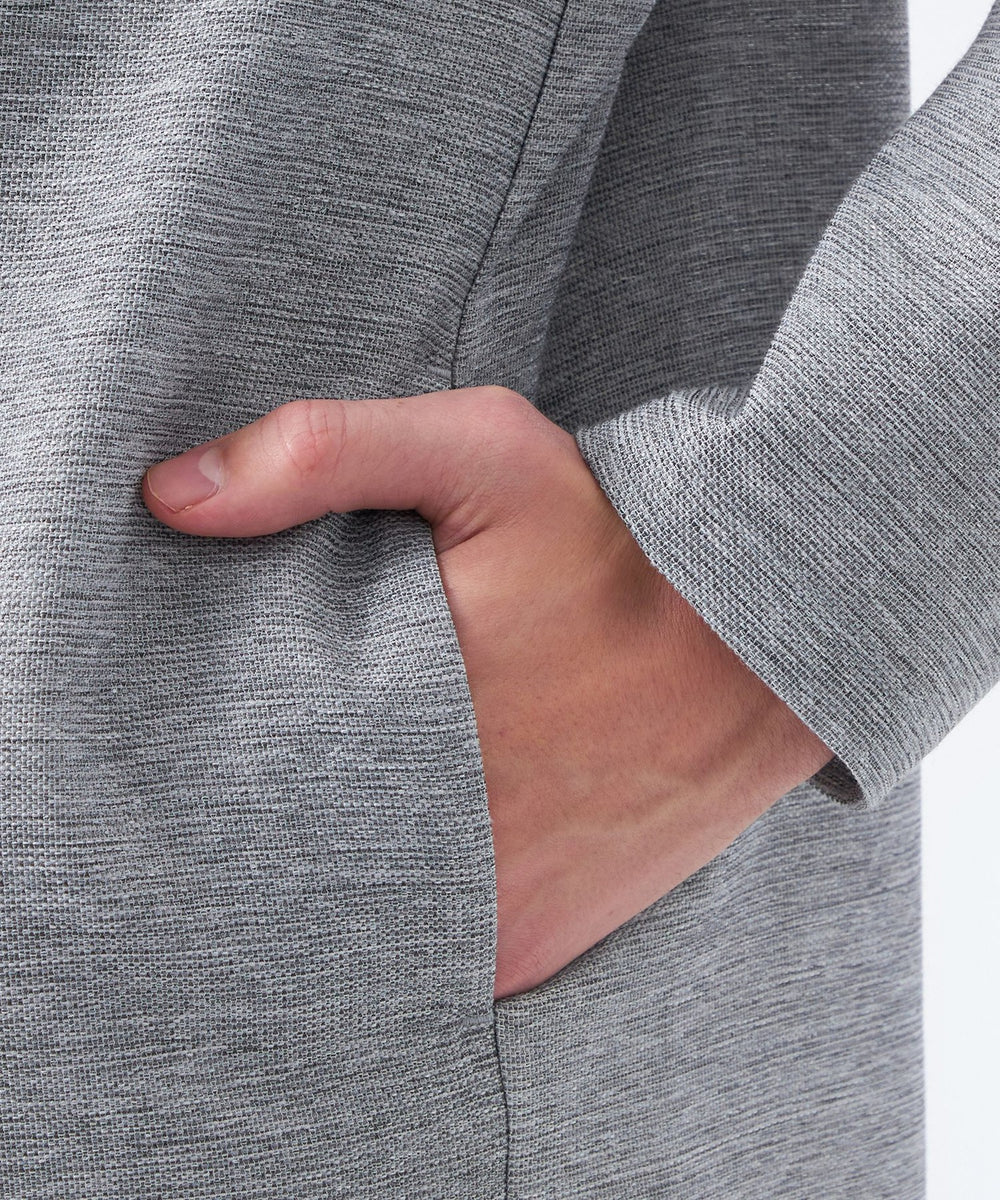 テーラードジャージー ノーカラーカーディガン 杢カラミストレッチ