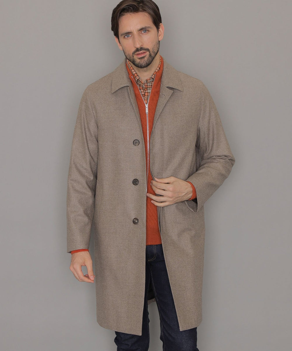 DUNFORD】【Loro Piana Fabric】ウールツイルステンカラーコート