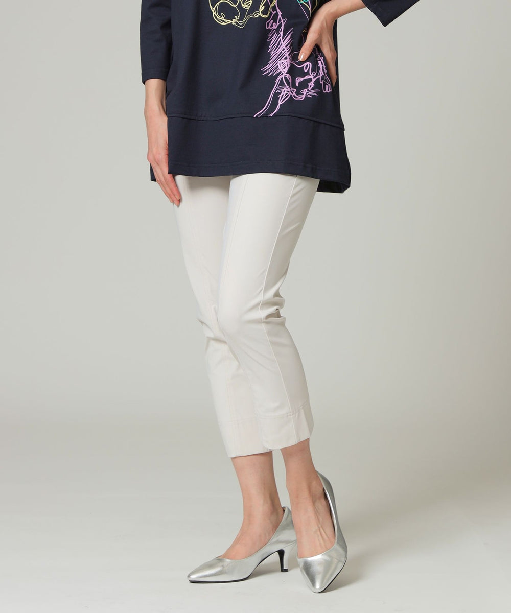 ウォッシャブル】【接触冷感】メリルハイテンションクロップドパンツ