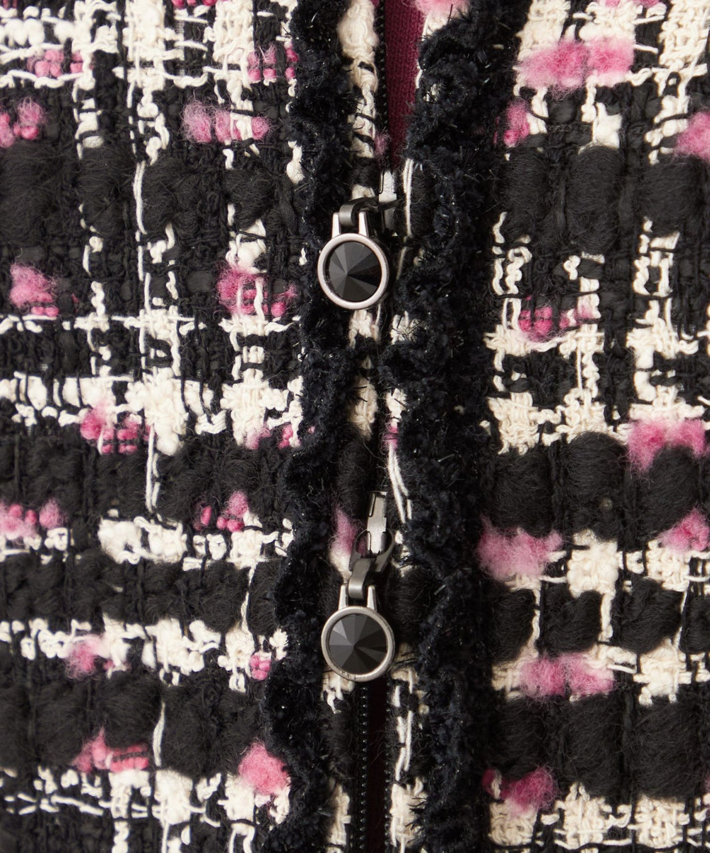 ファンシーツイード ノーカラージャケット(ジャケット)｜TO BE CHIC