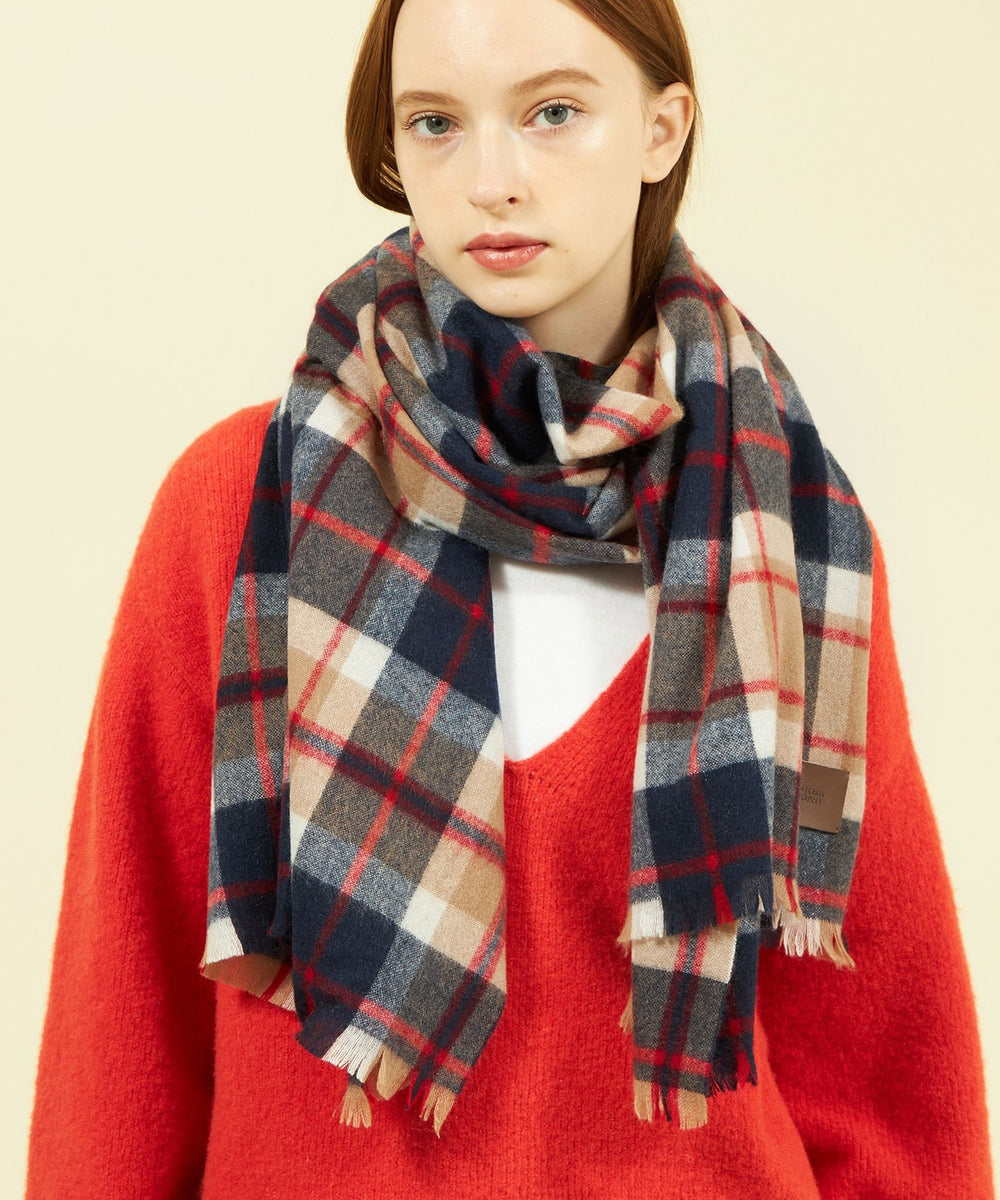 ウォッシャブルカシミヤハウスチェックストール(マフラー・ストール