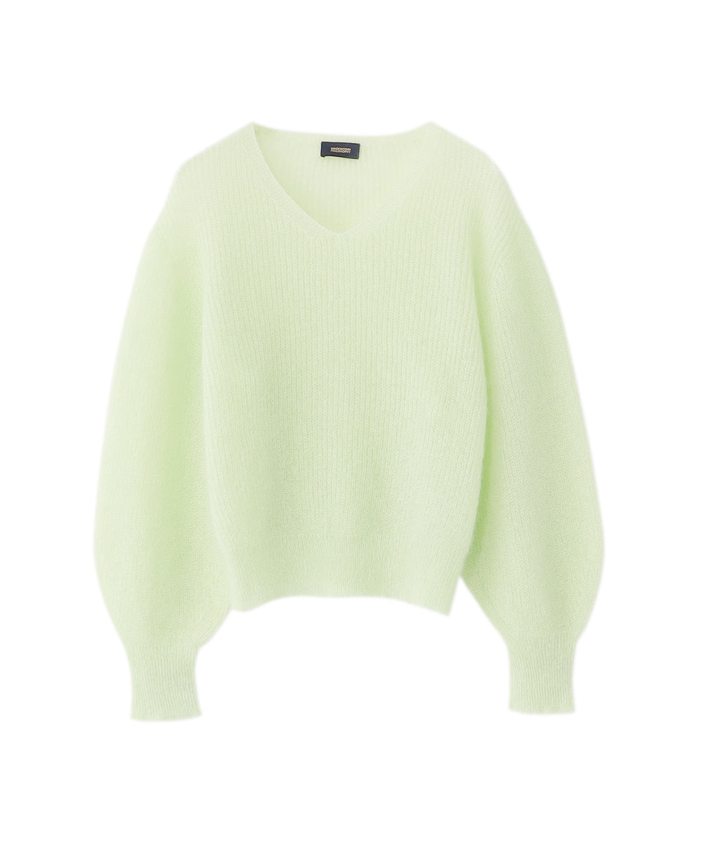 WEB&一部店舗限定】モヘヤミックスVネックニット(トップス