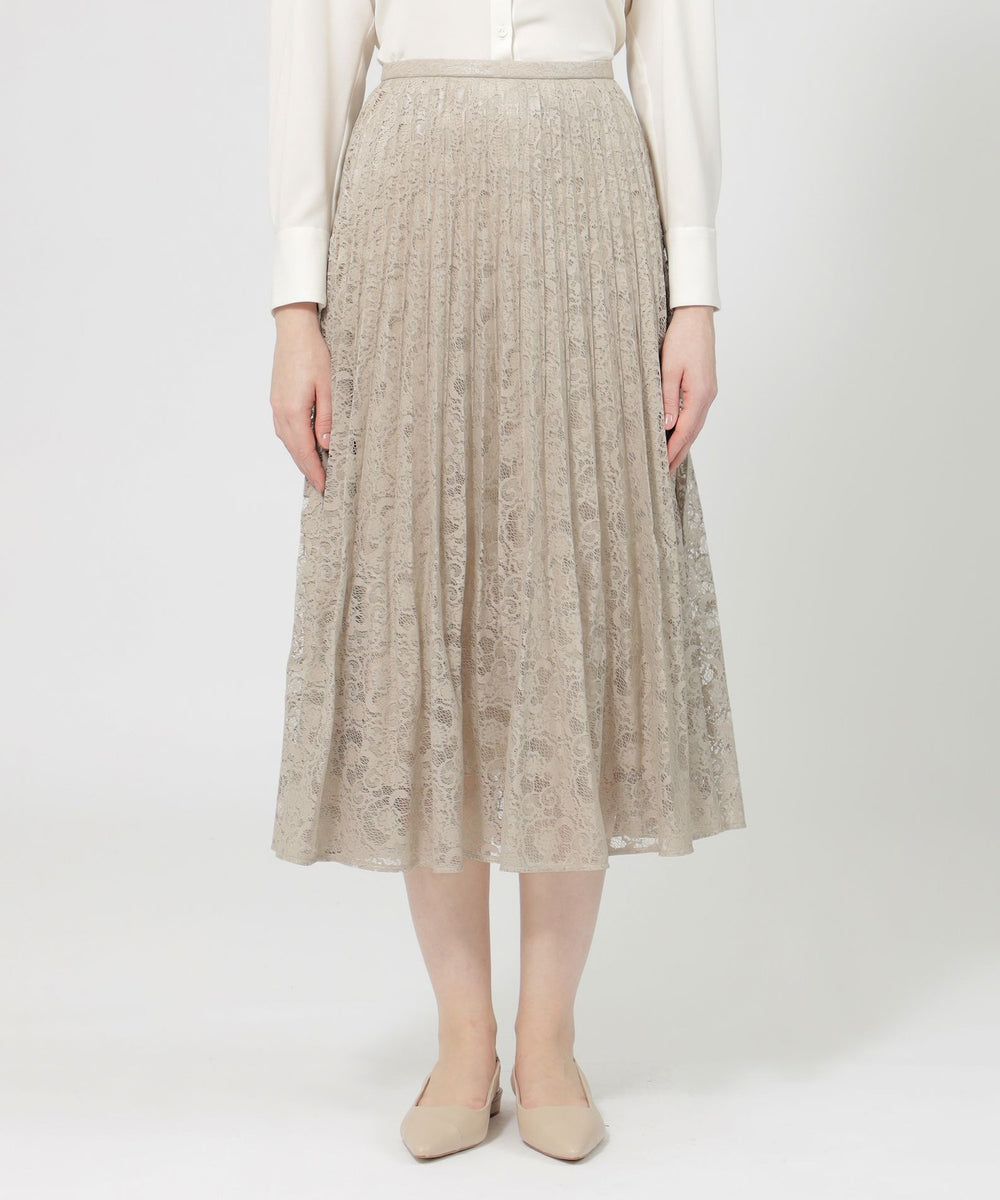 VERY NaVY2024年12月号掲載】グロッシーレース プリーツスカート