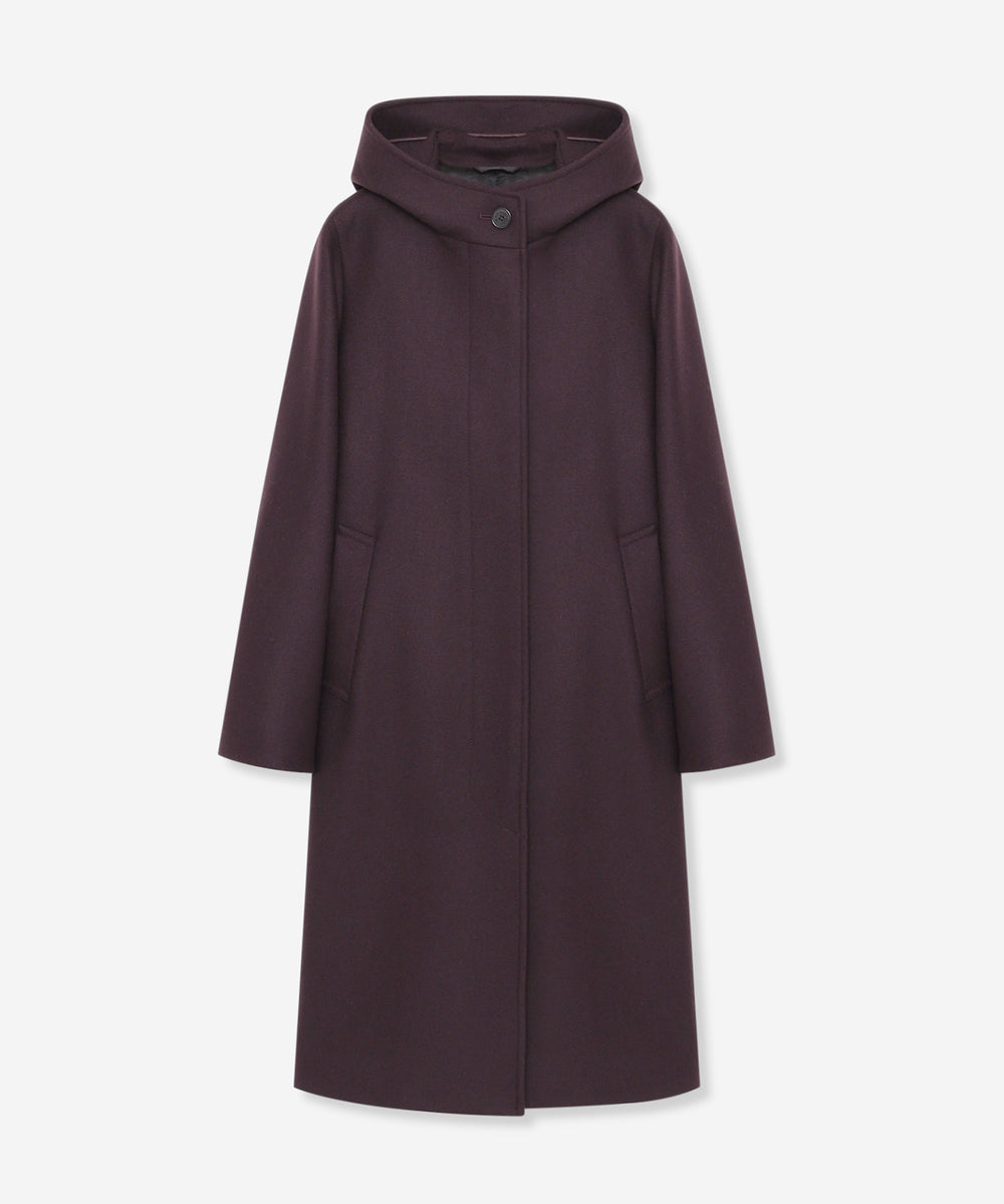 CHRYSTON/クリストン】ウールダブルクロスメルトンフーデットコート