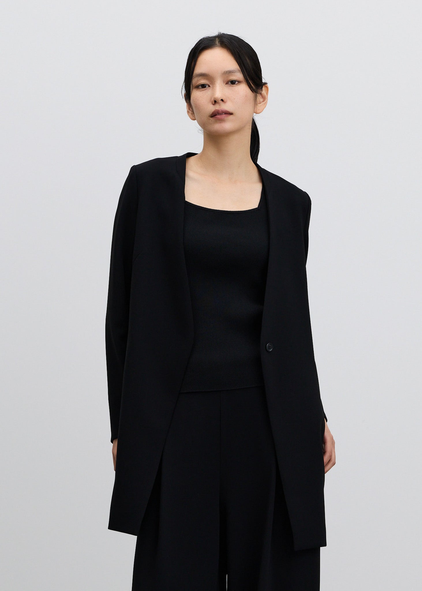 ロングノーカラージャケット - SOÉJU online store｜上質な大人の女性