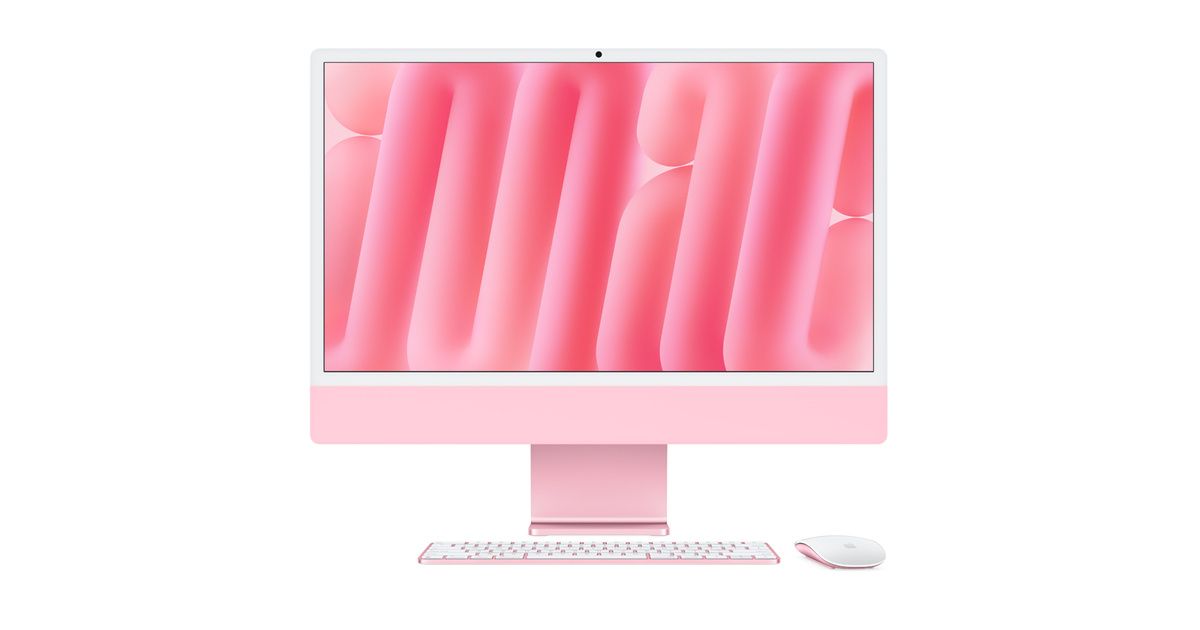Mac, 24インチ, M4 チップ, 10コアCPU, 10コアGPU, ピンク, 標準ガラス