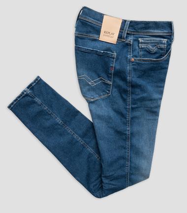 Replay Hyperflex Original Slim Fit Mid Blue Anbass Jean