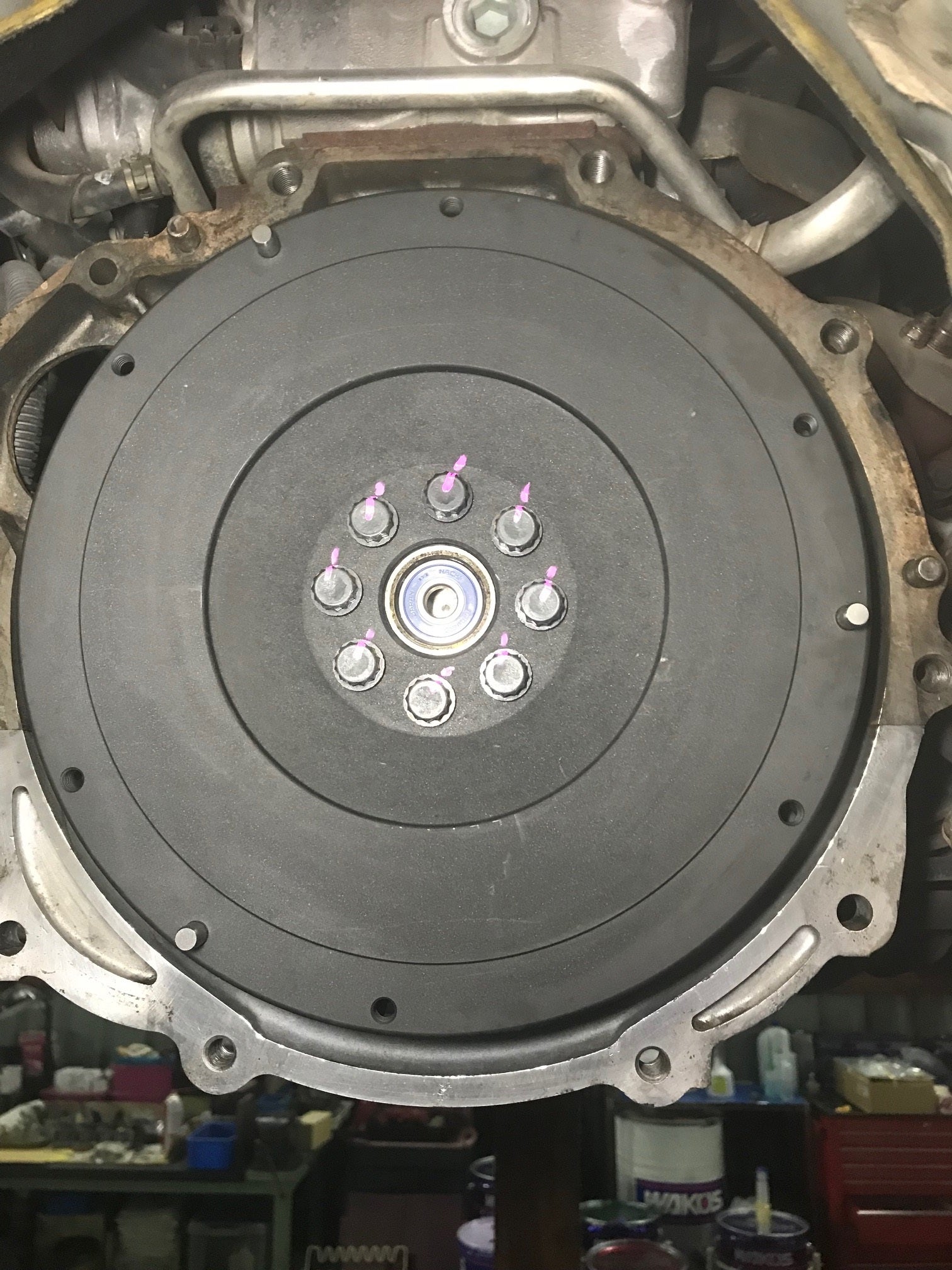 JZX100 マークⅡ クラッチ交換No.2 クラッチ組み、軽量フライホイール