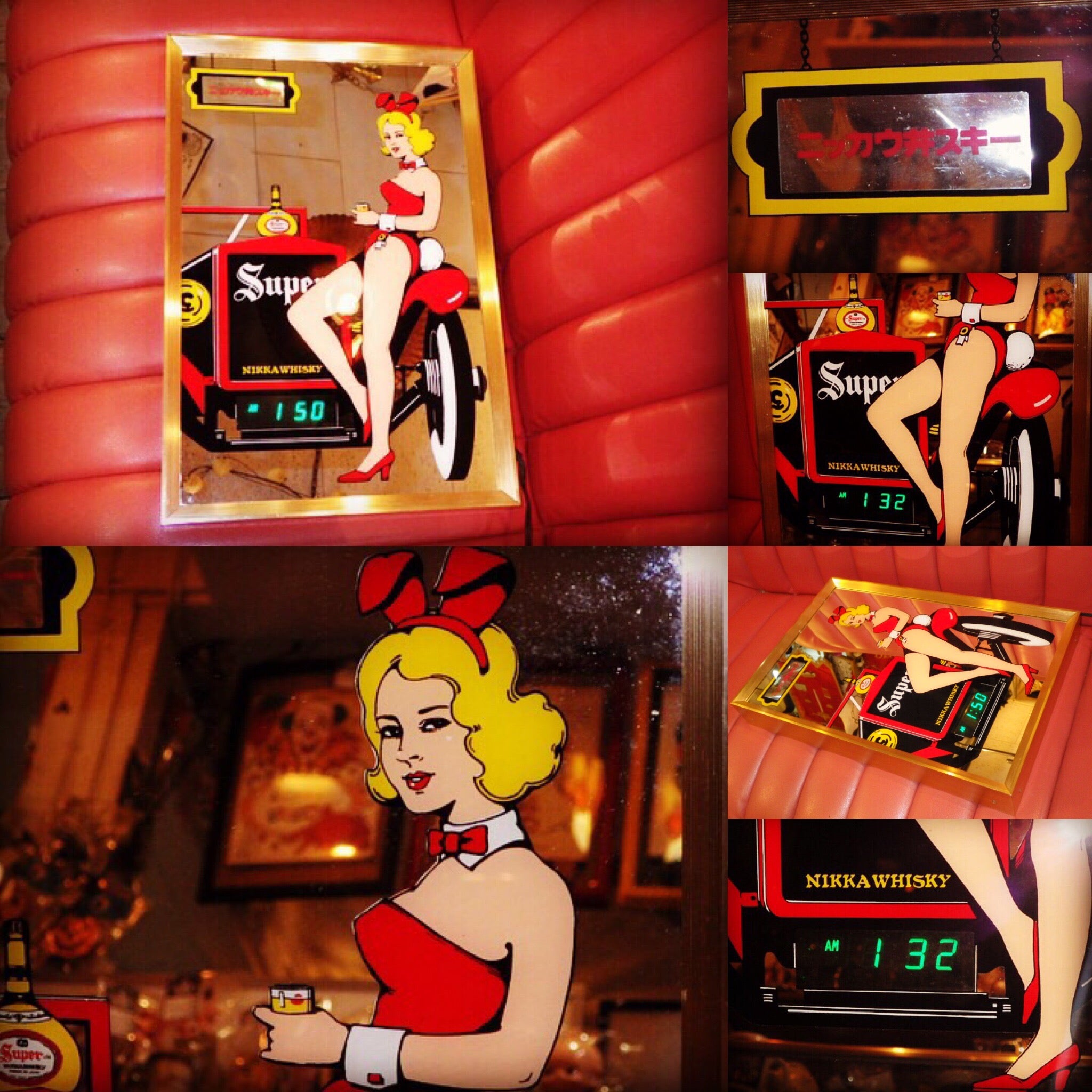 70'S☆ニッカウイスキー☆バニーガール☆パブミラー☆鏡☆ビンテージ