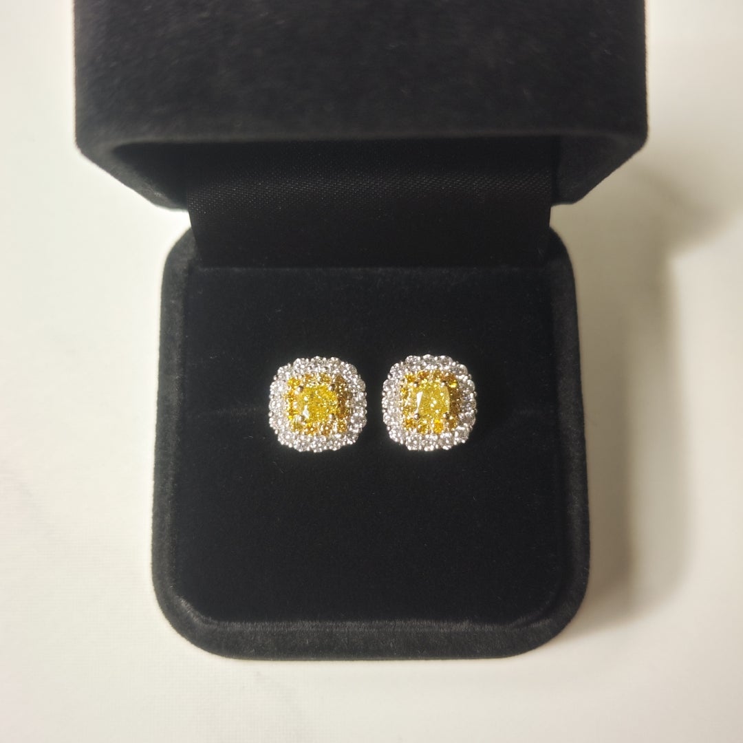 ファンシーインテンスイエローダイヤピアス | ダイヤモンド輸入卸販売