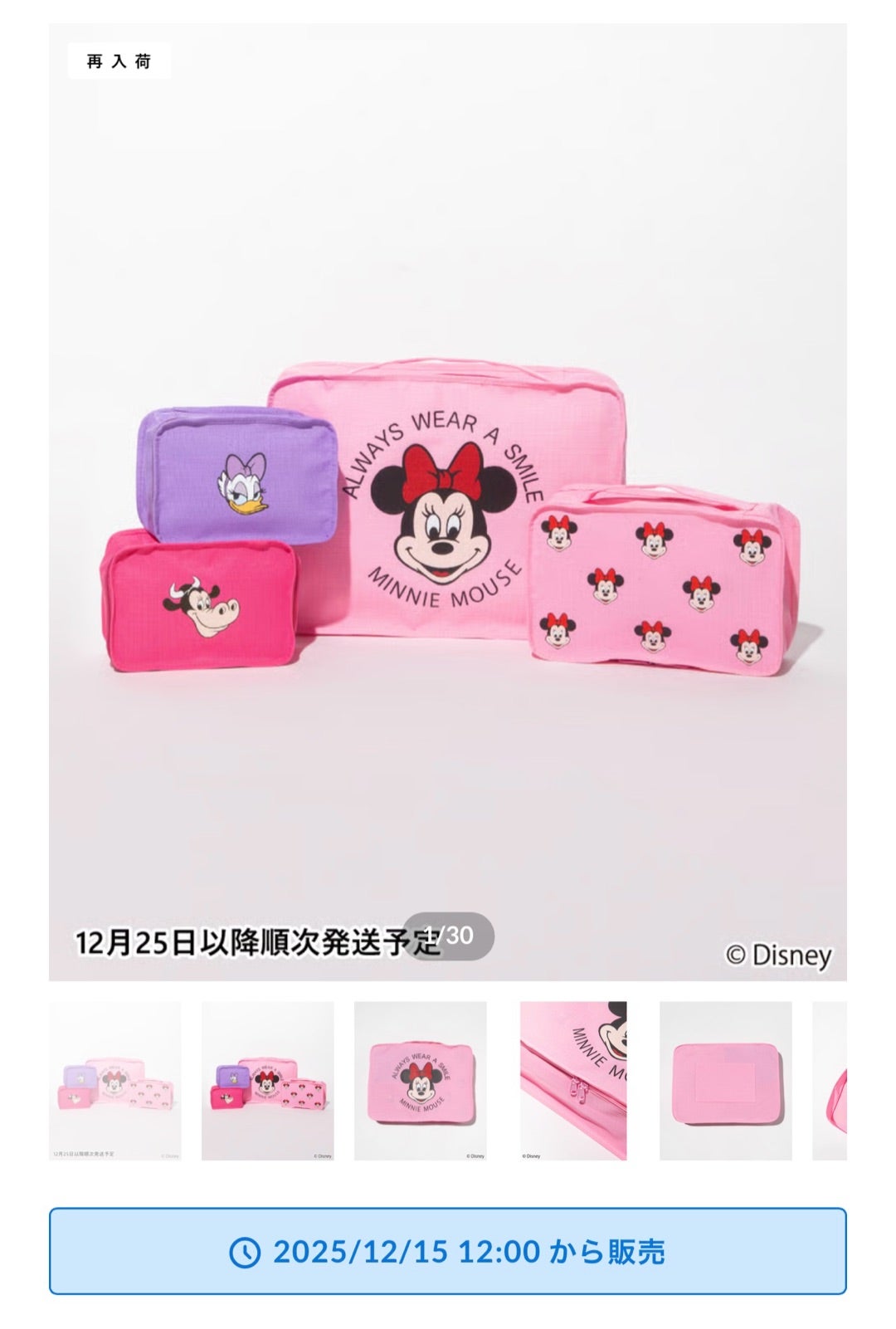WCJ Disney / TRAVEL BAG】再入荷があるみたいです！ミッキー&ミニー