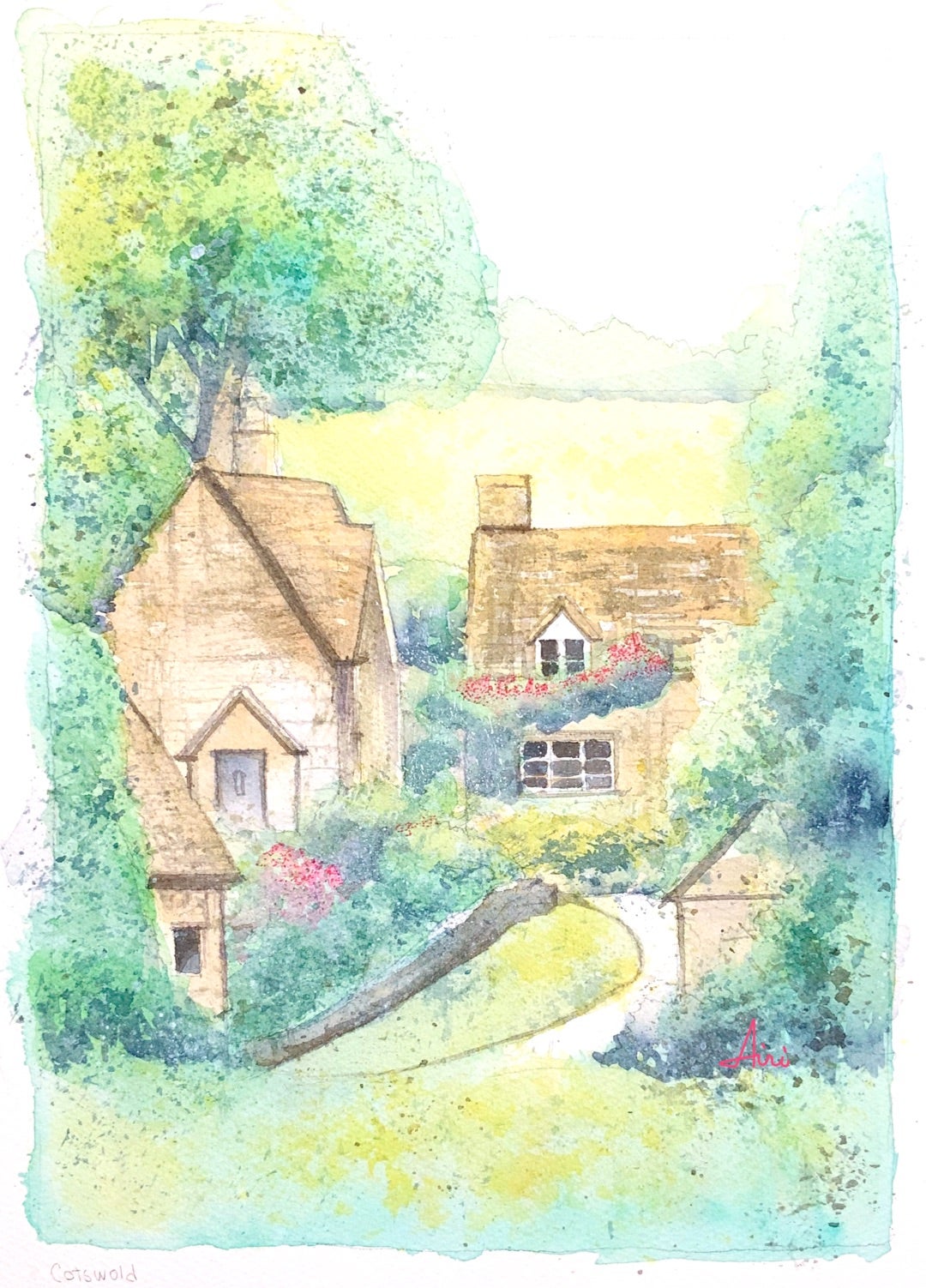 風景画シリーズ〜「イギリスの田舎 “In Cotswolds”」 | 水彩宙旅（すい