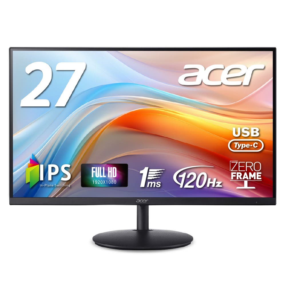 Acer モニター 27インチ フルHD 非光沢 IPS 120Hz 1ms(VRB