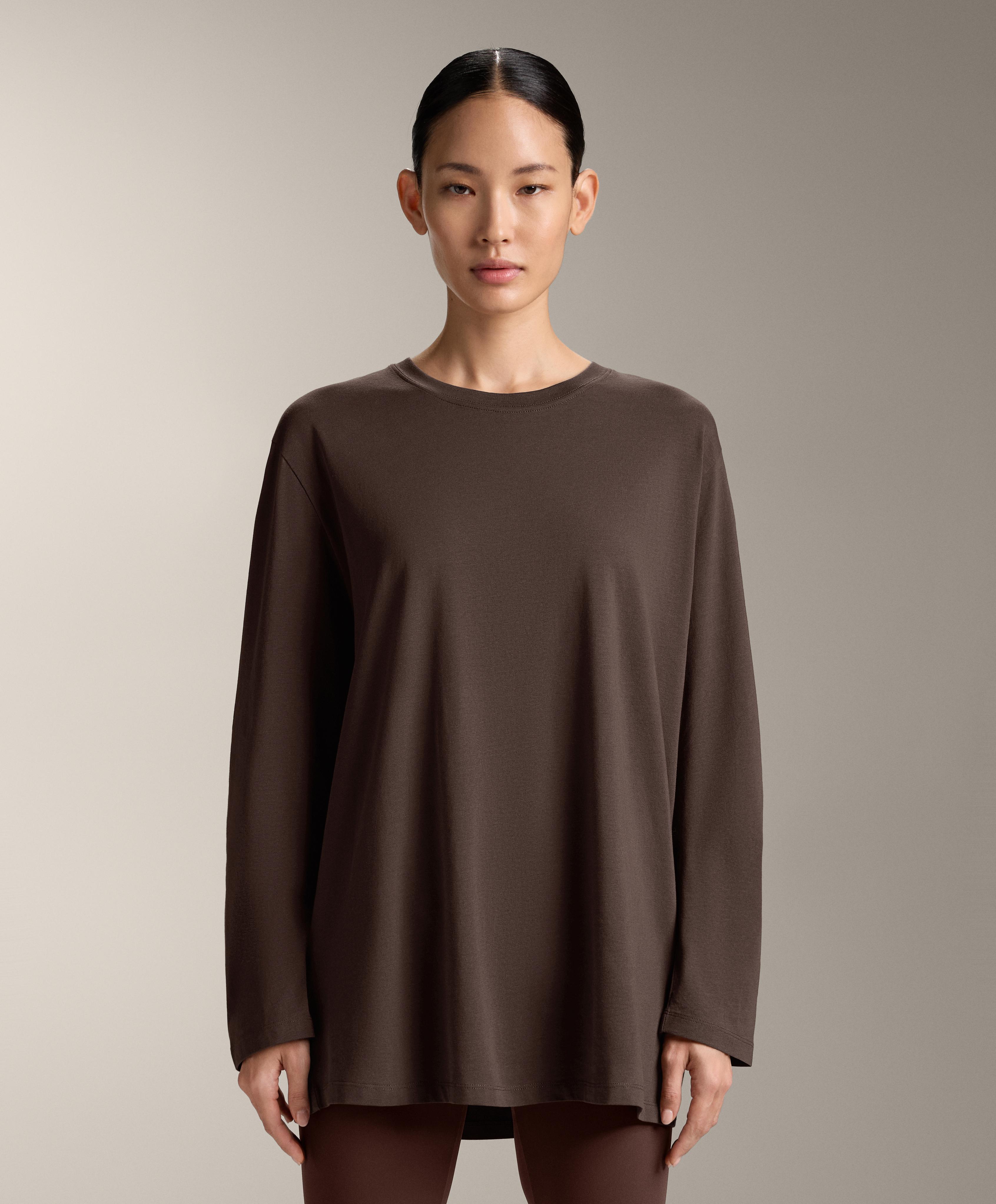 Oversize cotton blend long-sleeve T-shirt | OYSHO United States
