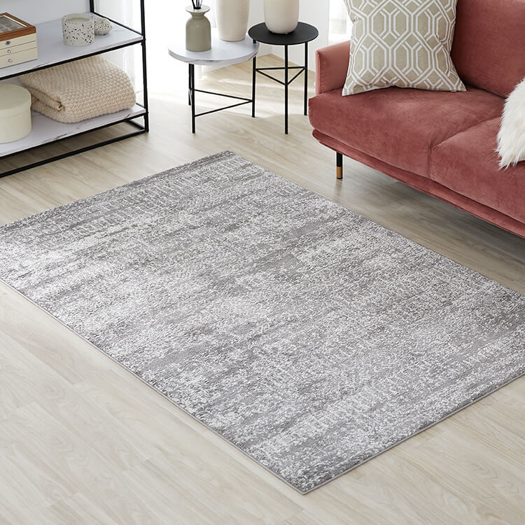 ヴィンテージラグマット（1.5畳：グレー/ブルー）ミックスカラー[130