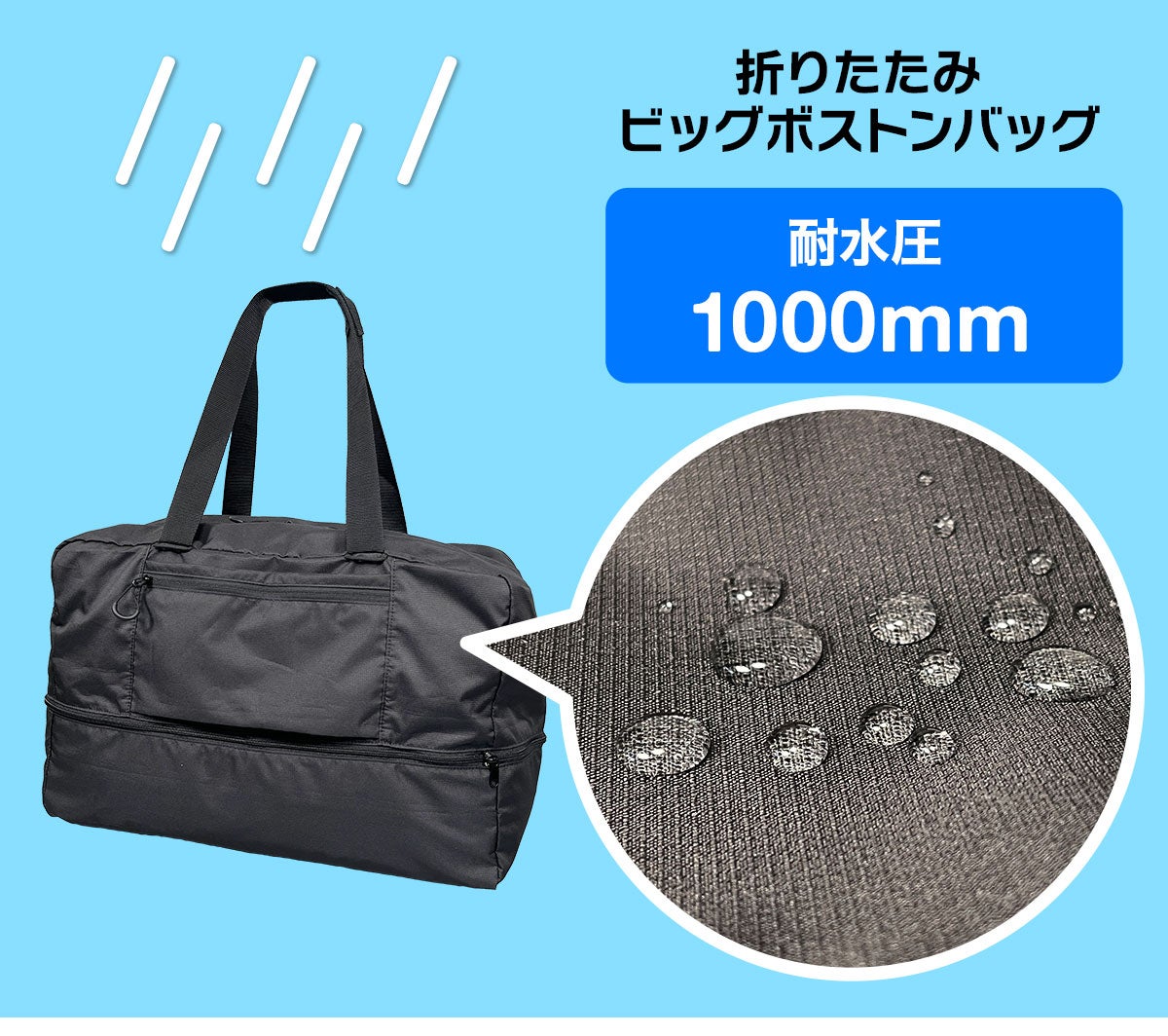 60Lに拡張可能！A5サイズに折りたためる軽くて丈夫な大容量ビッグ