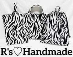 白黒ゼブラ柄☆入園入学3点セット 男の子でも女の子でもOK♩ - メルカリ