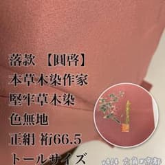 落款 【圓啓】 本草木染作家 堅牢草木染 色無地 正絹 トールサイズ