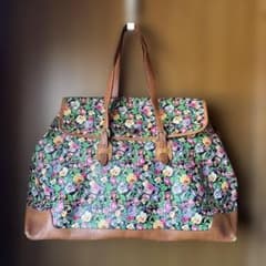 KENZO 花柄 ボストンバッグ クラシカル レトロ フラワー ブラック