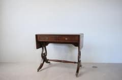 英国アンティーク木製ドロップリーフソファテーブル/折畳式机