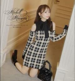 ️セール】ミシェルマカロン チェックリボンニットワンピース - メルカリ