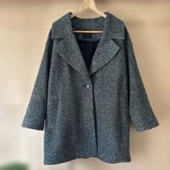 Spick & Span Wスライバーヘリンボーンミドルコート 36 ブラック