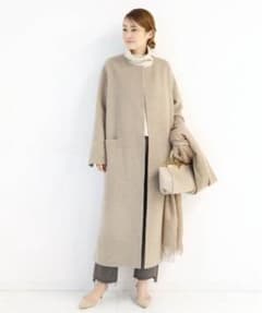 新品タグ付】victorian リバーロングノーカラーコート ベージュ - メルカリ