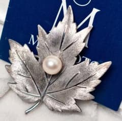 美品 最高級】ミキモト ブローチ パール リーフ 1珠 皇室御用達 正規品
