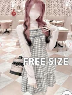 新品未使用】HONEY MEW ギンガムチェックフリルアンサンブルワンピース