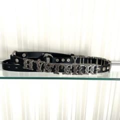 ヒステリックグラマー スタッズ シルバーロゴプレート ベルト ブラック